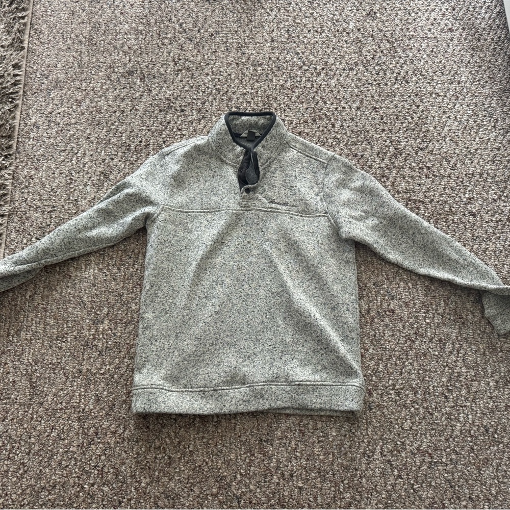 Eddie Bauer Men's Zip Up Gray Sweater